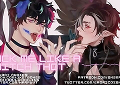 Femboy, ahegao, erotic audio