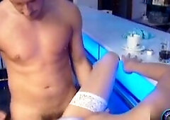 Pretty babe got lost and found a stranger to fuck at the bar