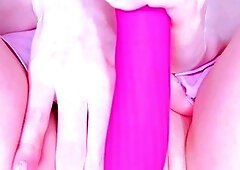 Close up pussy gape and toy