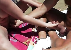 And again I was on the beach and felt like a foreign cock for my cunt. And it didn't take long before the first guy watched me fingering and want