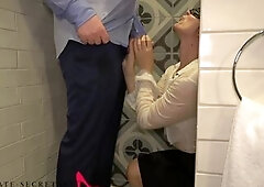 my intimate secretary in business costume having pleasure with the boss in the shower