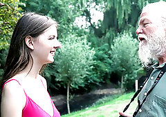 lovely nubile Gets hardcore fucked by Old man in Old and young porn