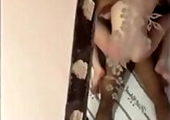 Busty Brunette TGirl Riding and Blowing a BBC