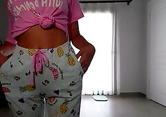 POV Stepmom caught me jerking off with her nudes