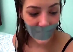 Girl Tape Bound And Tape/otm Gagged