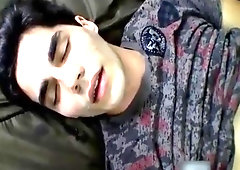 Twink Devin cums in mouth