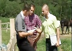 Lustful Guys Throw An Orgy Outdoor