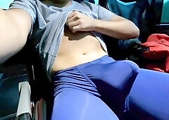 Whitecockfetish jerks on bus