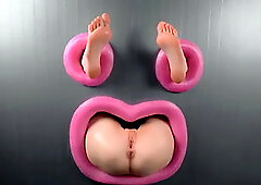 Gloryhole Fuck that Ass Through the Wall until Her Foot Shake