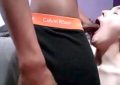 Nerdy shemale face fucked rough then raw painal