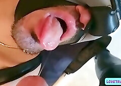 leather shemale mistress dominate slave