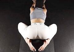 Sultry solo session blends yoga and private pressure