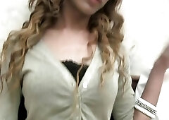 Slim brunette tranny is ready for some cock tugging action