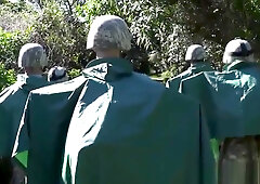 Amateur army muscle banged outdoors