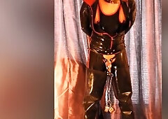 chastity rubberslave makes his sports