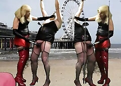 Mrs Samantha has her serf Transsexual Marina handcuffed to the ceiling for a worthwhile drubbing, with some teasing, Nipp and Sex-Toy-play and even a 