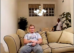 White man fucks a cute black nurse in hawt white underware and cums a large load in her throat.