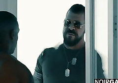 Angry muscle daddy teaches neigbours a lesson - interracial gay sex