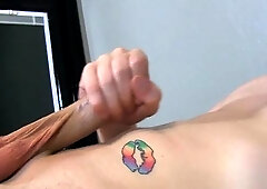 BoyCrush.com - Shaved Elijah Young masturbating in the bed