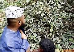 Nubian Afro Ebony Real Pair Homemade Sextape Sneaking Off Into Woods For Risky BBC BJ Deepthroat Facefuck