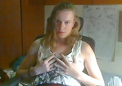 Timid shemale Anna tries footjob for the first time and flaunts her hard cock