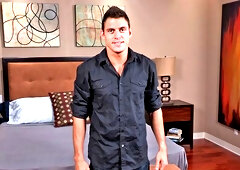 Cocky stud named Adam jerking off in a solo video