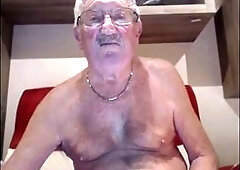 Grandpa stroke, hand-job, grandpa stroke on webcam
