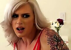 Busty trans Kellie Shaw gets anal fucked by a big black cock