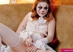 Braces, high heels, costume
