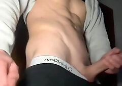 College Guy Jerking Off His Big Dick Till Cum On The Mirror