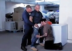 Man by SEARS employees in the stores dungeon space