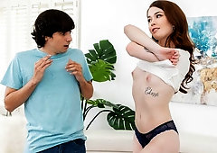 Thirsty Evelyn Claire Swallows A Cock