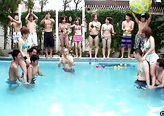 The event was a pool party attended by several impressive individuals.