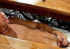 Naughty young men enjoy kinky pissing while having a threesome