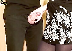 Admirable blowing and jerking and when that guy's willing to shoot his cum I finished him with astounding standing tugjob and make him shoot a bi