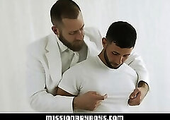 MissionaryBoyz - Bearded Priest Fucks A Rebellious Missionary’s Tight Ass