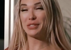 Aubrey Kate's tight ass destroyed by a big cock while kissing Khloe Kay