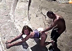 Youthful cutie being in public - BBC catches eighteen-year-old Melinda Kohana and her in the square.