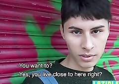 Gay latino teen bareback fucked by horny stud outdoor