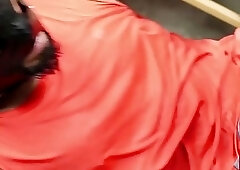 Bombastic shemale in fetish latex outfit dominates her man hardcore