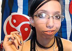 Applying Bright red lipstick and girlfriend Lovey Sweet Talking