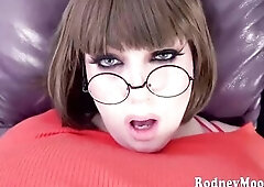 Whilst Rodney is stroking on the daybed, this chab inadvertently summons a voluptuous ghost! So who's this chab going to call? Large-boobed ghost