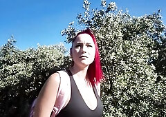 Maria Morninglory: A Spanish angel masturbating with a vibrator outdoors
