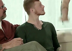 Gay step dad fucking his birthday cake before screwing his son