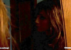 Huge dick Asian T-girl fucking her date