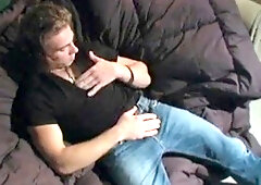 Straight guy Jason Zeno strokes his cock