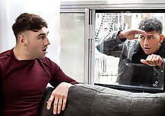 Two guys enjoy their chance fucking session