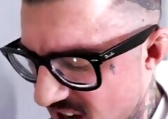 Bisexual facesitting MILFS in office 4some with crossdresser