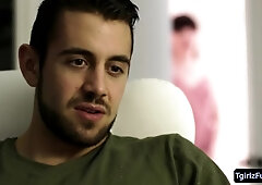 Ts temptress Natalie Mars masturbates and gets banged in the ass