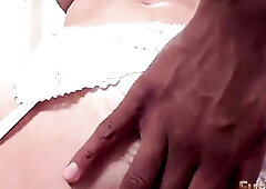 Nasty Redhead Amber Moon Takes Large Ebony Dick in Booty